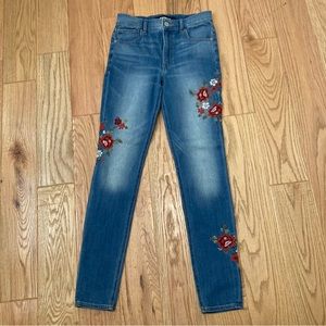 Express Jeans Stretch Legging High Rise Embroidered Floral High Waisted Jeggings